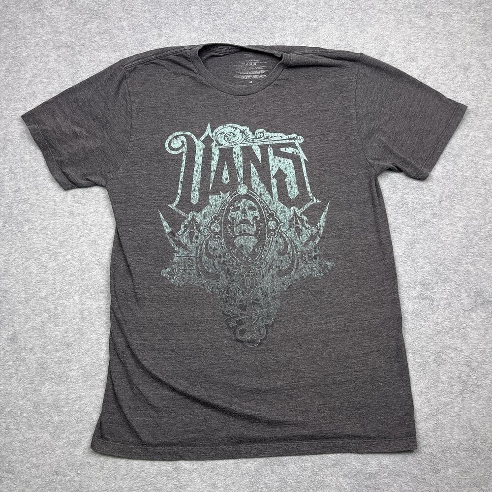 Vans Graphic T-Shirt Men's Size Medium Gray Short Sleeve Y2k